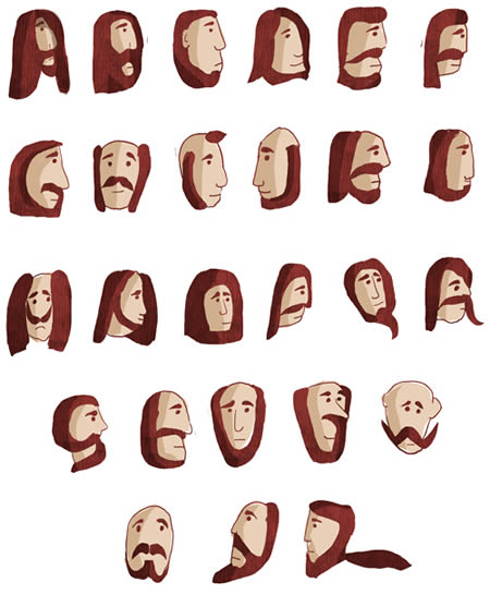 alphabet beards Kumpulan Huruf yang Unik