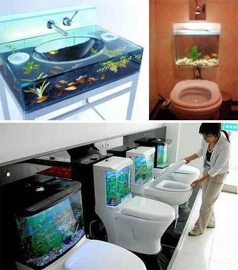 Bathroom fish tanks