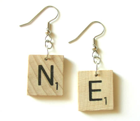 Scrabble earrings