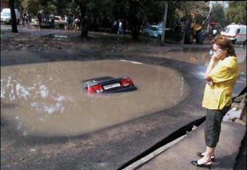 Accident pothole