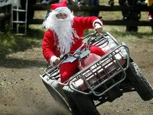 Santa Claus driving