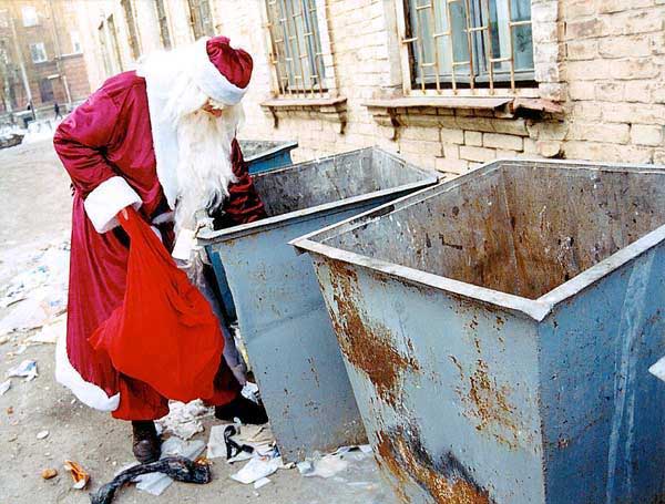 Santa Claus trash