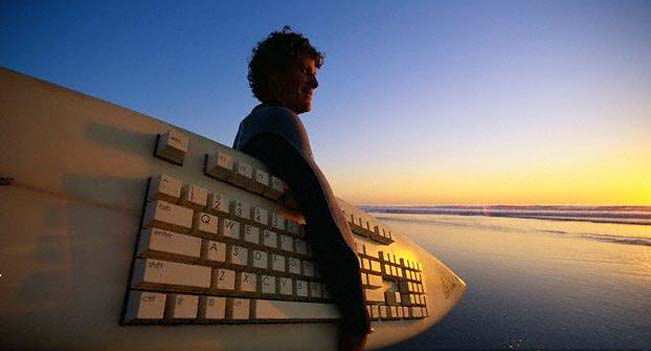 surfing on the internet