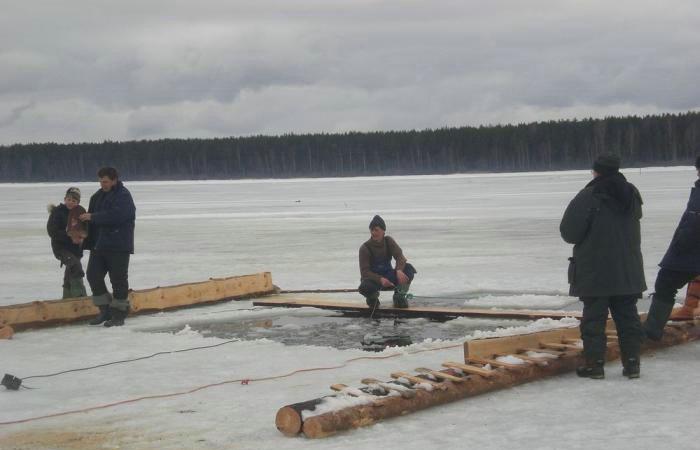 big hole in the ice