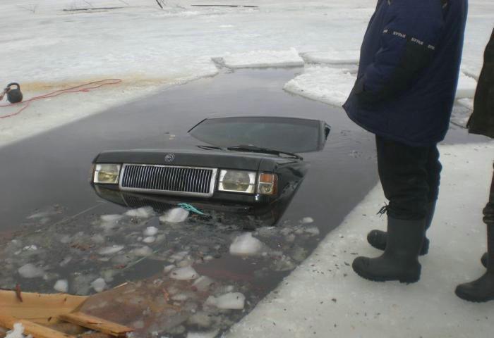 car under ice