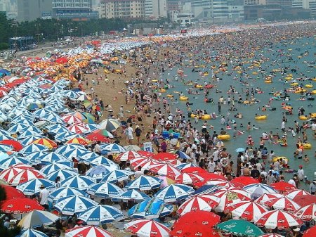 a crowded beach