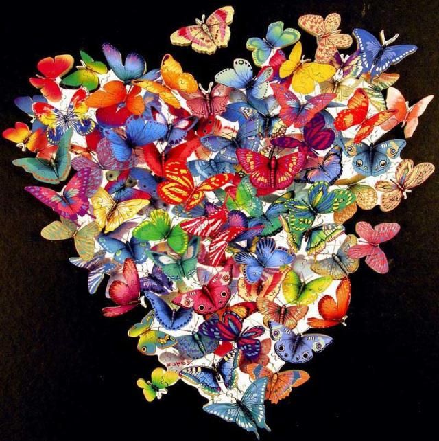 Heart made of butterflies