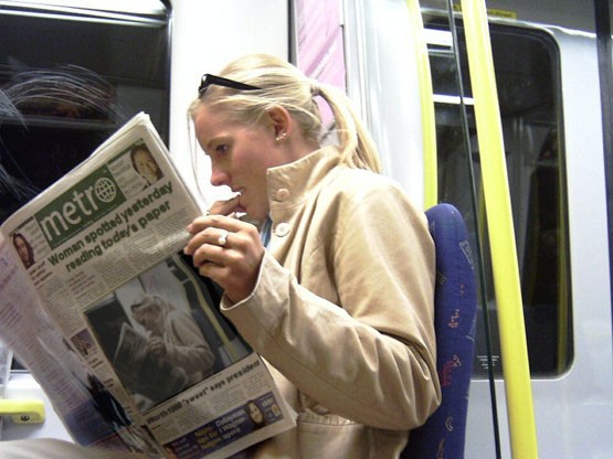 newspaper woman